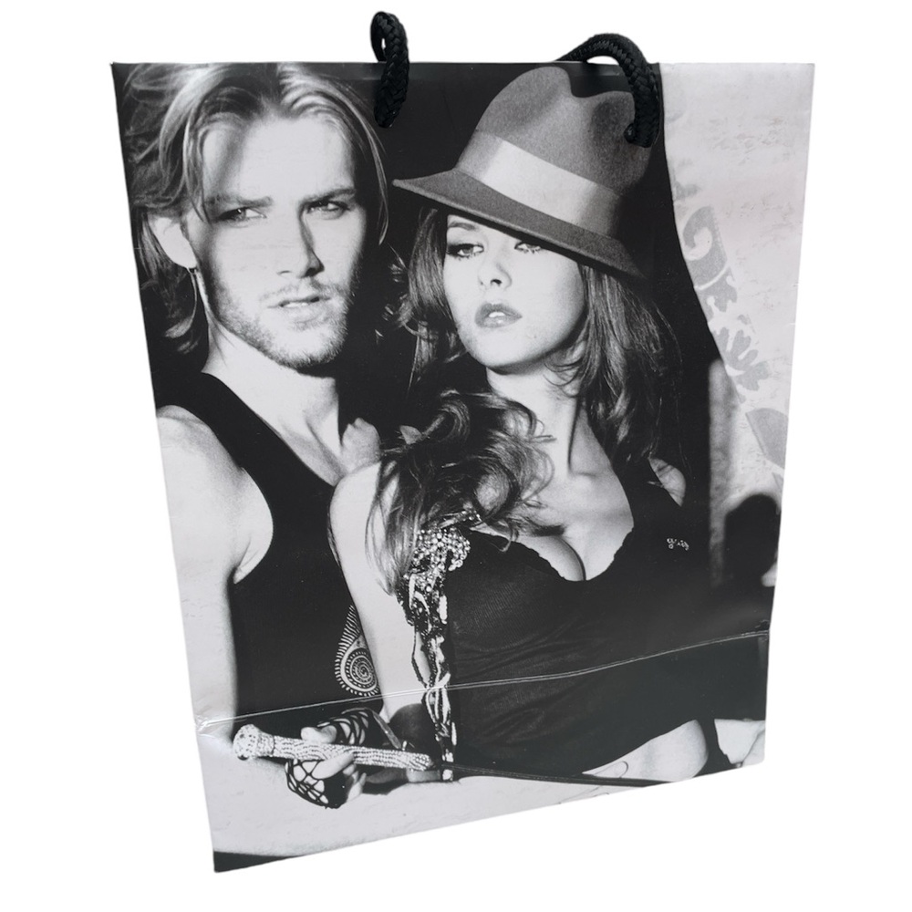 Guess Empty Designer Gift Bag Vintage Sexy Male Female Models